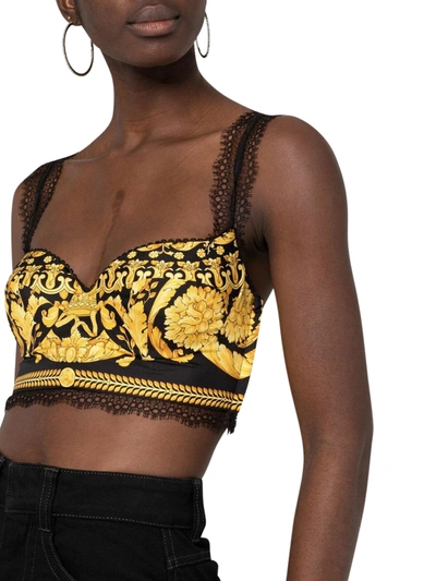 Shop Versace Top With Print In Black