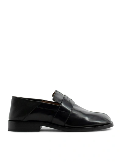 Maison Margiela Leather Tabi Loafers In Black