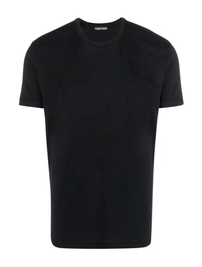 Shop Tom Ford Cotton And Lyocell T-shirt In Black