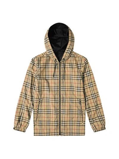 Shop Burberry Streton Check Reversible Jacket In Nude & Neutrals