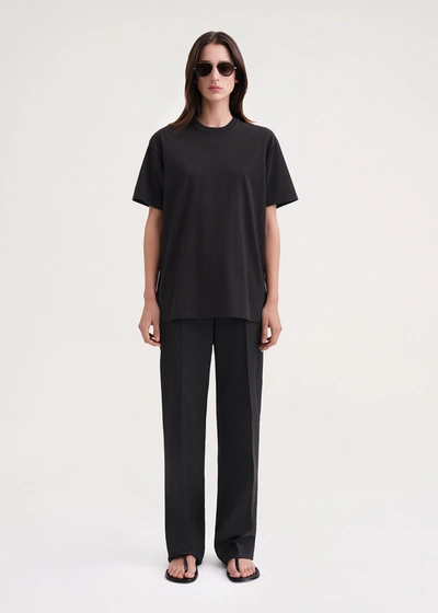 Shop Totême Straight Cotton Tee Black