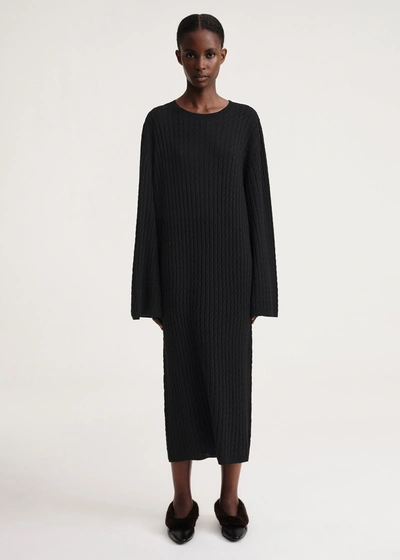 Shop Totême Cable Knit Dress Black