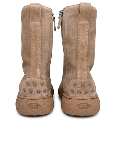 Shop Tod's Beige Suede Ankle Boots