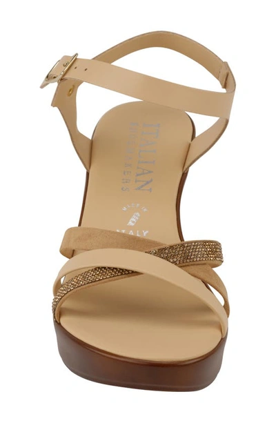 Shop Italian Shoemakers Lissy Wedge Sandal In Beige Multi
