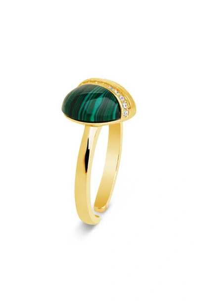 Shop Sterling Forever Hollis Cz Embellished Heart Ring In Gold