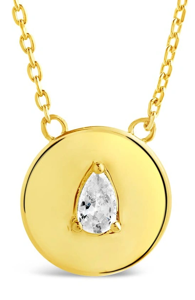 Sterling Forever Cassie Cubic Zirconia Circle Pendant Necklace In Gold