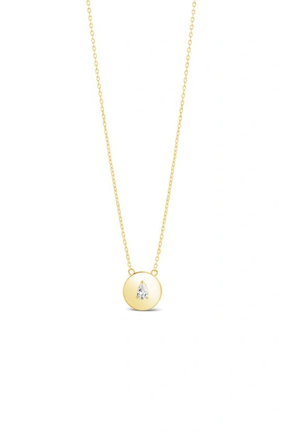 Sterling Forever Cassie Cubic Zirconia Circle Pendant Necklace In Gold