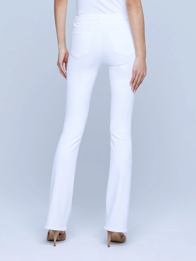 L'agence Selma Cotton Stretch High Rise Bootcut Jeans In Blanc In Blanc