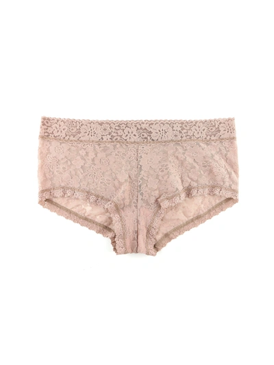 Shop Hanky Panky Daily Lace™ Plus Size Boyshort Taupe In Brown