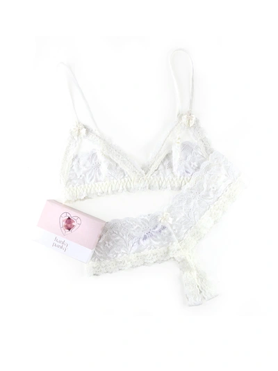 Shop Hanky Panky Honeymoon Crotchless Thong And Bralette Set In White