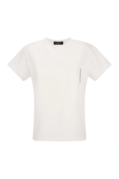 Shop Fabiana Filippi Organic Cotton Jersey T-shirt In White