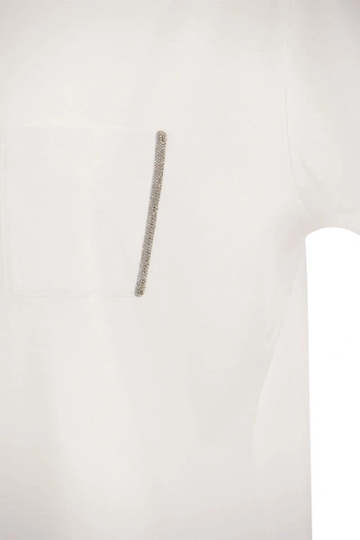 Shop Fabiana Filippi Organic Cotton Jersey T-shirt In White
