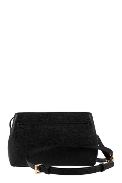 Shop Michael Kors Grained Leather Shoulder Bag In Black