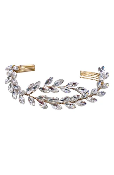 Shop Brides And Hairpins Brides & Hairpins Adara Crystal Halo Comb In Gold