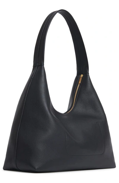 Shop Mansur Gavriel Maxi Candy Leather Hobo Bag In Black