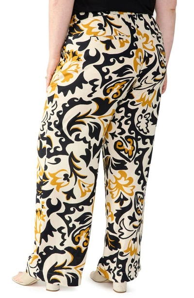 Sanctuary Print Wide Leg Trousers In Golden Hou
