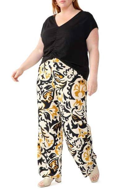 Sanctuary Print Wide Leg Trousers In Golden Hou