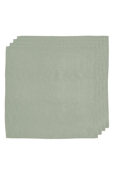 Shop Bed Threads 4-pack Linen Napkins In Sage