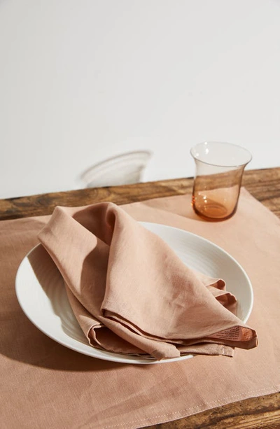 Shop Bed Threads 4-pack Linen Napkins In Terracotta