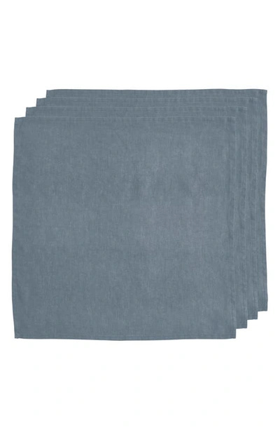 Shop Bed Threads 4-pack Linen Napkins In Mineral