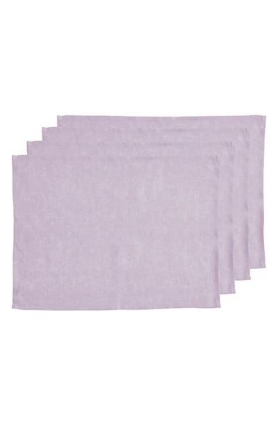 Shop Bed Threads 4-pack Linen Placemats In Lilac