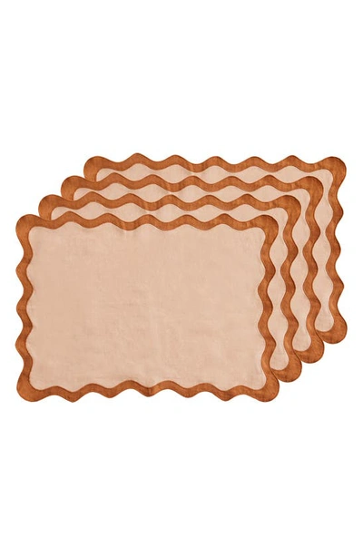 Shop Bed Threads 4-pack Linen Placemats In Terracotta / Rust