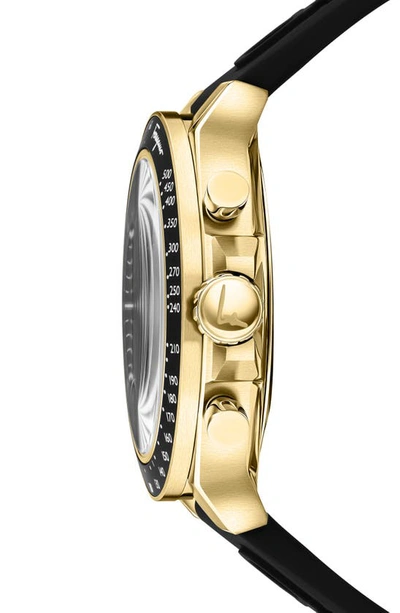 Shop Ferragamo Silicone Strap Chronograph Watch, 43mm In Yellow Gold
