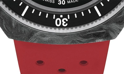 Tissot Men's Swiss Automatic Sideral S Red Perforated Rubber Strap Watch 41mm In Red