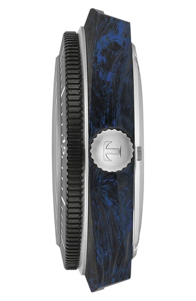 Tissot T1454079705701 Sideral Stainless-steel And Carbon Automatic Watch In Blue