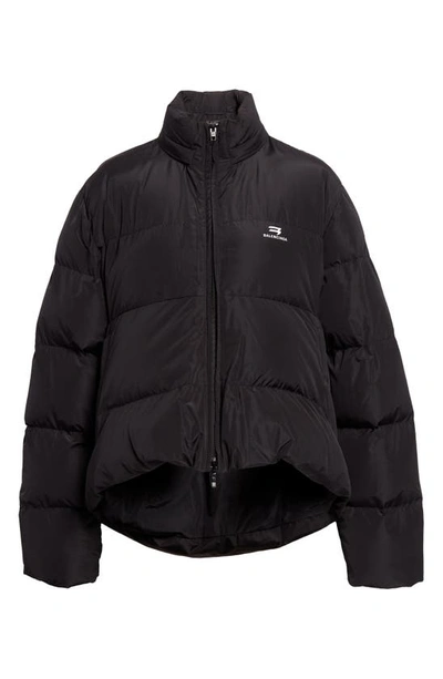 Shop Balenciaga C-shape Puffer Jacket In Black