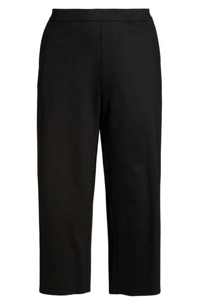 Shop Eileen Fisher High Waist Crop Wide Leg Pants In Black
