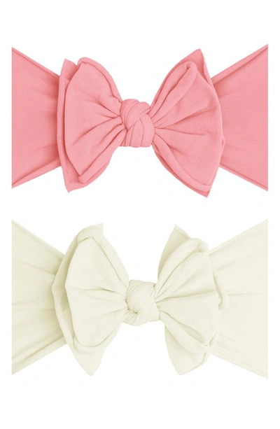 Shop Baby Bling 2-pack Fab-bow-lous Headbands In Zinnia Ivory