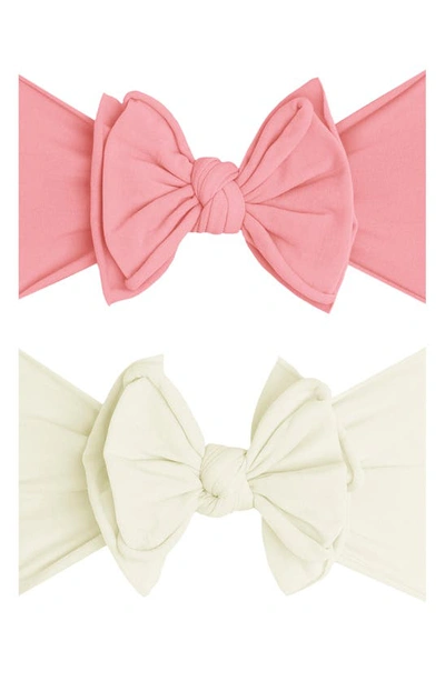 Baby Bling 2-pack Fab-bow-lous Headbands In Zinnia Ivory