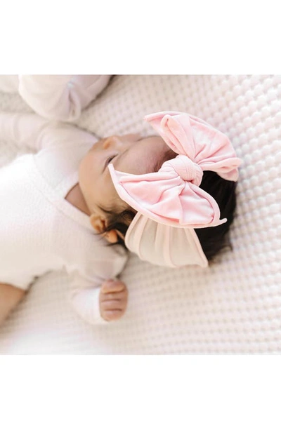 Baby Bling 2-pack Fab-bow-lous Headbands In Grey Rose Quartz