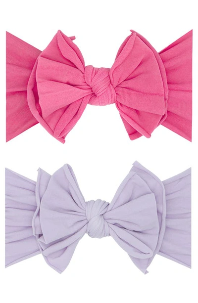 Baby Bling 2-pack Fab-bow-lous Headbands In Gumball Light Orchid