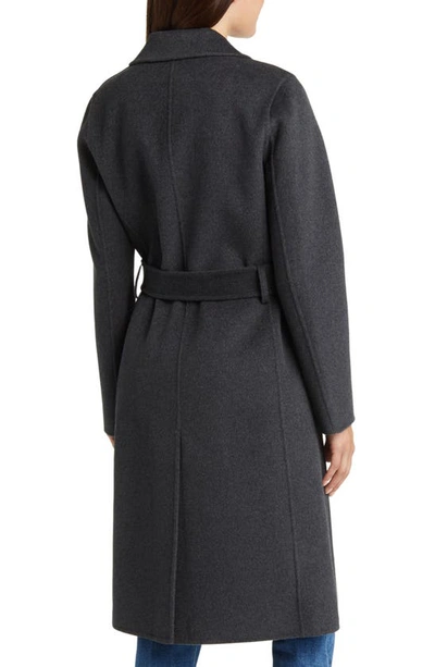 Shop Michael Michael Kors Belted Wool Blend Coat In Heather Grey