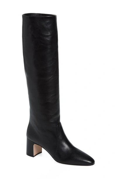 Shop Prada Tronchetti Block Heel Knee High Boot In Black