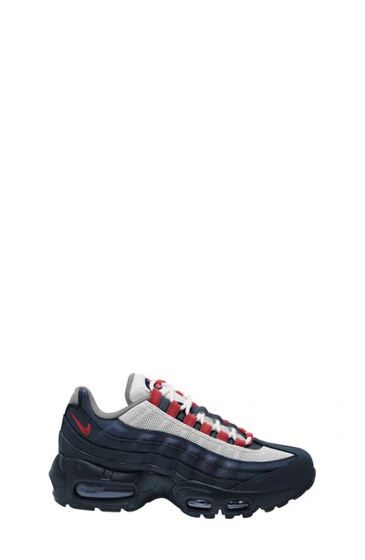 Shop Nike Kids' Air Max 95 Recraft Gs Sneaker In Dark Obsidian/ Red/ Obsidian