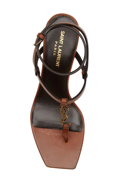 Shop Saint Laurent Vitti Monogram Sandal In Papaya