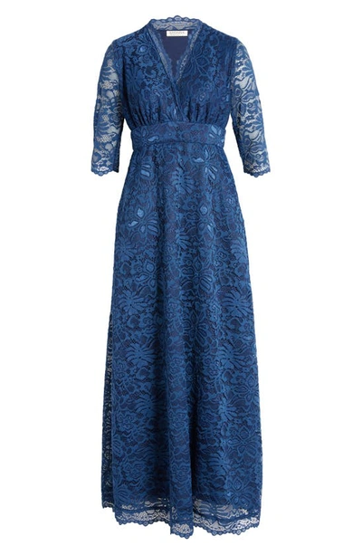 Shop Kiyonna Maria Lace Evening Gown In Nocturnal Navy