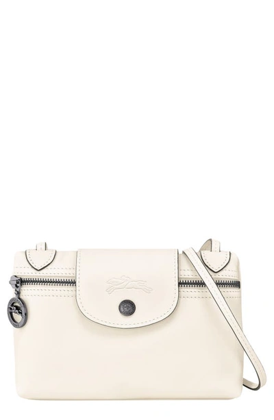 Shop Longchamp Le Pliage Xtra Leather Crossbody Bag In Ecru