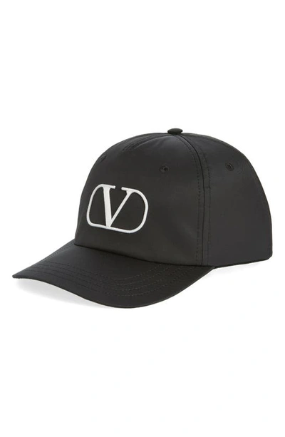 Shop Valentino Vlogo Baseball Cap In 0na-nero/ Avorio