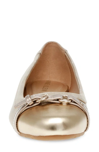 Shop Anne Klein Gisele Cap Toe Ballet Flat In Light Gold