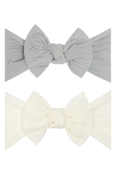 Shop Baby Bling Headbands In Grey Ivory