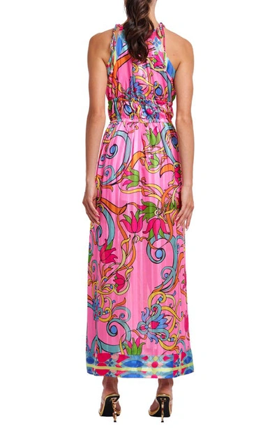 Shop Ciebon Elja Floral Keyhole Neck Maxi Dress In Pink