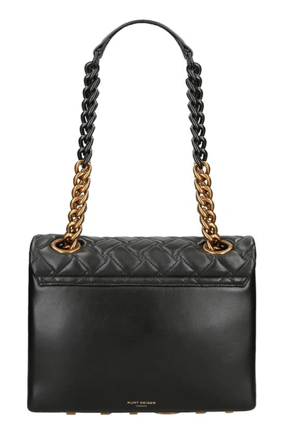 Shop Kurt Geiger Large Kensington Kurt Leather Convertible Shoulder Bag In Black