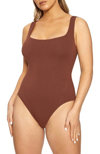 Shop Naked Wardrobe The Nw Tank Bodysuit In Chocolate
