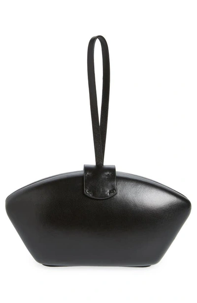 Shop The Row Ivy Leather Top Handle Bag In Black Shg