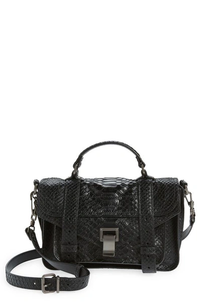Shop Proenza Schouler Tiny Ps1 Tonal Leather Top Handle Bag In Black