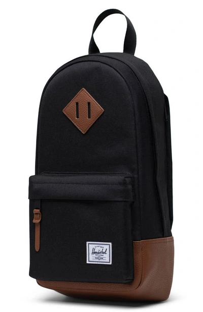 Shop Herschel Supply Co Heritage Shoulder Bag In Black/ Tan